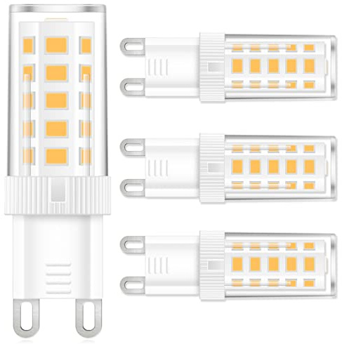 Marxlait 4-Pack G9 LED Bulb, 40 watt Halogen Replacement, Warm White 2700K