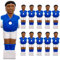 eyepower 11 Tischkicker Figuren 13mm - Frankreich Blau Weiß - Tisch Fussball Kicker Figuren - Tisch Fussballspiel Zubehör Fußball Kickertisch Ersatzteile Tischfussball Figuren Kicker Tisch