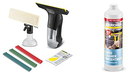 Kärcher Fenstersauger WV 6 Plus Multi Edition, 3 farbige Ersatz-Abziehlippen, 20 ml Fensterreiniger-Konzentrat & Glasreiniger-Konzentrat RM 500, Limited Edition Weiße Lilie, 750 ml
