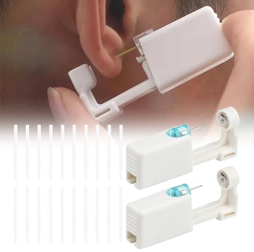 Pistola per Piercing All'orecchio,2PCS Pistola per Piercing All'Orecchio Monouso,Pistola Orecchini,Pistola Orecchini con Orecchini a Bottone,Pistole Usa e Getta Asettiche,per Ragazze,Donne e Uomini