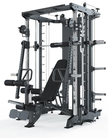 ATLETICA SEK Multipresse Set | Target | Set aus SEK Multipresse, Jammer Arms und Leg Press Attachement, B2 Hantelbank inkl. Aufsätze für Arm- und Beintraining | Für ⌀50mm Hantelscheiben