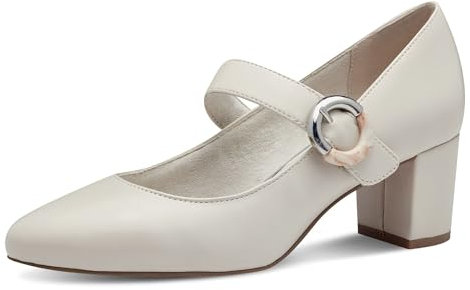 MARCO TOZZI Damen Pumps Spitz mit Schließe, Beige (Cream), 38 EU