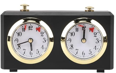 Analog schackklocktimer, professionellt schackur för montering med stora, lättlästa urtavlor, vintagedesign för schackspelturneringar, schackur, (svart)