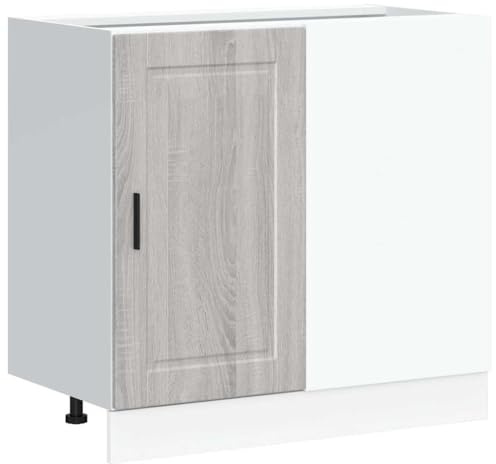 vidaXL Mueble bajo de Cocina Porto Gris Sonoma Madera reconstituida, gabinete de Base de Fregadero, Unidad Base de Fregadero de Cocina, Unidad Base de Cocina para Fregadero