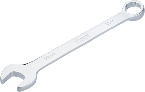 Vigor Chiave combinata V7740-22, SW 22 mm, versione lunga, sfalsamento di 15 gradi, profilo esagonale esterno e doppio esagono, cromato e lucidato'.