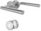 DIYGEEK Türklinke für Drückergarnitur Zimmertür, Türgriffe Innentüren, Türgriff-Set Edelstahl mit Rosette Ø 52 mm BB-Buntbart, L-Form, Silber Gebürstet