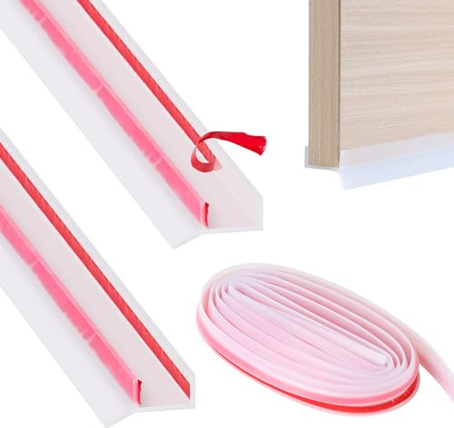 SWAWIS 2 Stück 1.7cmx3m Abdichtungsprofil für Küchensockel Transparent, Sockelprofil Sockelblendenprofil Silikon, Sockelleiste Küche für 15mm 16mm 17mm Holzstärke, Wind- und Staubdicht