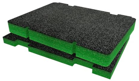 Skuggskum inläggspaket kompatibel med tuffbyggd StackTech verktygslåda | Skär och skala skum för verktygslådans organisation (grön, 50 mm)