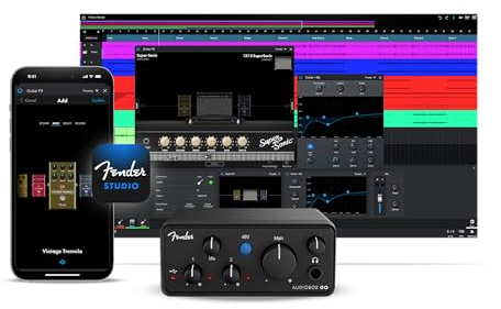 Fender AudioBox GO USB Audio Interface, for Guitarist, Vocalist, or Producer. Includes easy to use software, Fender Studio app, Amp and FX pack to create Studio Quality recordings. PC/Mac