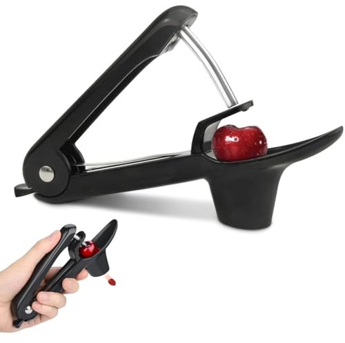 YIPFEN Rimuovi Noccioli per Ciliegie 1 Pezzo Snocciolatore Manuale in Acciaio Inossidabile per Frutta Ciliegie Nero