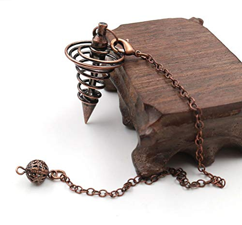 Blaihild Metal Spiritual Pendel Divination Dowsing Pendel för Healing Chakra Balansering med 7,0 i Kedja Olika Färger (Brons)
