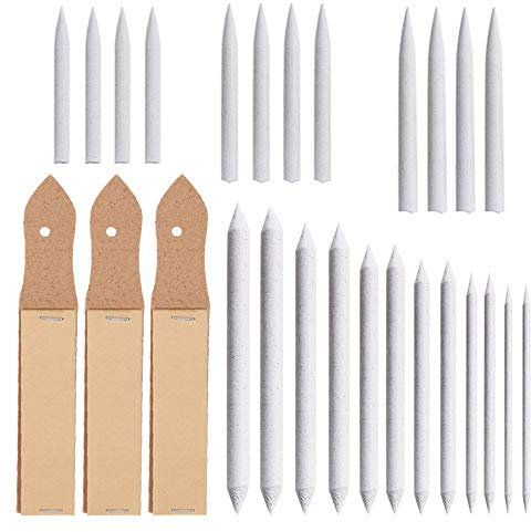 T&F 27-teiliges Set mit Schleifpapier-Anspitzer und Tortillions für Studenten, Skizzen, Zeichnen