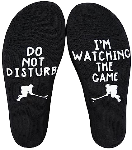 Poshzone Personalised Cotton Ice Hockey Socks, Novelty Gift Idea, Custom Designed, Fathers Day,Birthday,Stocking Gift
