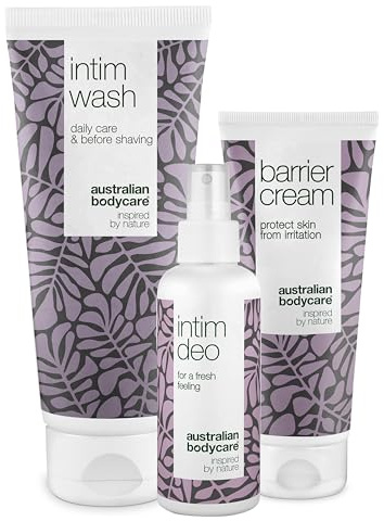 3-teiliges Inkontinenz-Pflegepaket bestehend aus teebaumölhaltiger Intimseife 200 ml, Barrierecreme 100 ml und Intim Deodorant 100 ml zur Reduktion von unangenehmen Gerüchen | Dermatologisch getestet