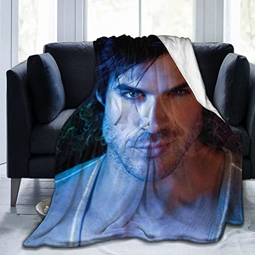 Cozy Plush Damon Thow Manta Salvatore Manta de Franela, Ropa de Cama cálida Manta Suave de Forro Polar para sofá, Sala de Estar, Oficina, Coche, Campamento, Mantas de Playa de 60.0 x 50.0 in