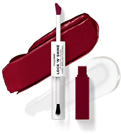 Wet n Wild Megalast Lock n' Shine, Dual-Ended Lip Color and Clear Gloss, Vitamin E and Jojoba Oil Enriched Formula, Sizzling Siren Shade