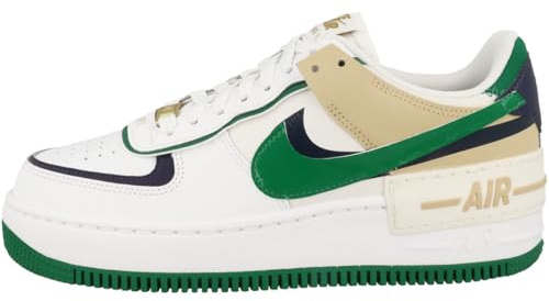 Nike Damen Air Force 1 Shadow Sneaker, Weißer Malachit, Sesam, Midnight Navy, 10