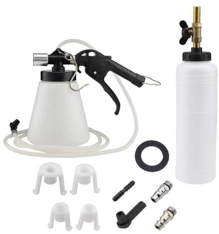 TONZACK Auto Druckluft Bremsenentlüfter Bremsenentlüftungsgerät Entlüftungsgerät Entlüften von Druckluftbremsen Bremsflüssigkeitswechselgerät mit 1L Nachfüllflasche