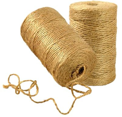 2er-Set 2mmx100m Natur Juteschnur Kordel,Reißfeste Garten Schnur Jute für Schnur zum Basteln und Dekoband aus Pflanzenfasern,Juteband Floristik DIY Haushalt Garten Dekoration oder zum Basteln