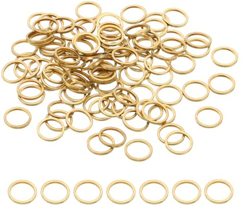 PATIKIL 8 mm OD x 6,5 mm ID örhänge pärlring, 100 st massiv kopparpärlor fynd ring