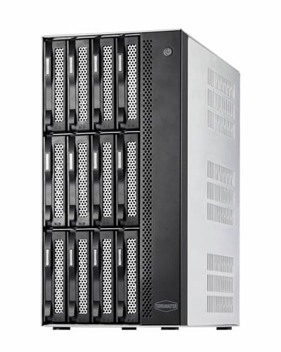 TERRAMASTER T12-500 Pro NAS Almacenamiento - 12 Bahías, CPU Core i7 1255U 10 Núcleos y 12 Hilos, 16GB RAM DDR5, Puertos Duales 10GbE, Almacenamiento Conectado a la Red para Empresas (Sin Discos)