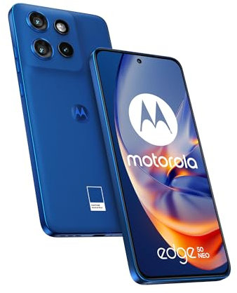 Motorola Edge 50 Neo, 512Go RAM 12 Go, Smartphone débloqué, écran Compact 6,4, Triple capteur 50 MP, résistant à l'eau, Coque Incluse, Nautical Bleu, Version française