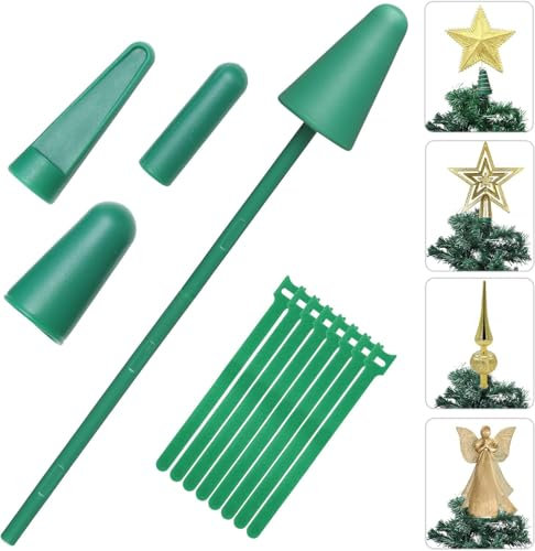 Soporte para puntas de árbol de Navidad con cierre de velcro, compatible con todas las puntas de árbol, color verde