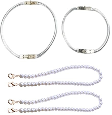 YSJCHEBS 2 Abridores De Bolsas, 2 Cadenas para Bolsas, Cierres para Bolsas, Cierres para Bolsas De Ganchillo, Asas para Bolsas DIY, Accesorios para Bolsas, Cadenas con Cuentas