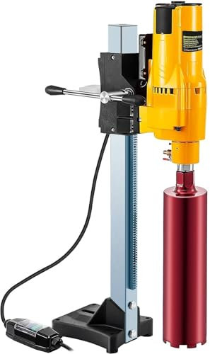 ZKLGS Bench Drill, 3980W Diamond Core Drilling Machine 8 Inch/205MM Diamond Core Drill Rig With Stand And Drill Bits For Concrete Drilling Boring for Beginner DIY