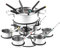 Ensemble De Caquelon À Fondue En Acier Inoxydable,Service À Fondue Au Fromage Rotatif 21 Pièces | Caquelon À Fondue Avec 6 Fourchettes, 6 Bols, Ensemble À Fondue Multifonctionnel, Ensemble De Cuisine