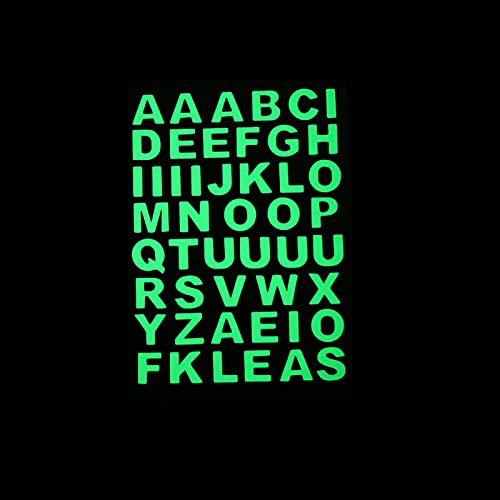 Autocollants muraux pour salon - Chiffres lumineux - Lettres anglaises - Amovibles - Fluorescent - Décoration murale pour chambre d'enfant (B, taille unique)