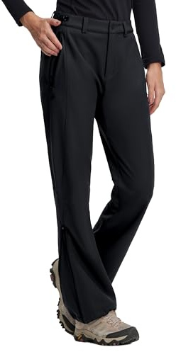 Damen Softshell-Skihose – Wasserdicht, Winddicht & gefüttert für Winter-Sport & Wandern (Black;L)