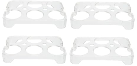 DIYEAH Boîte à Œufs Empilable en Plastique 4pcs pour Organisation du Réfrigérateur Support Œuf Fixe et Design Élégant pour Rangement Pratique