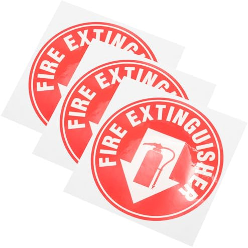 Mipcase 3 pièces Autocollants Extincteur Rond Autocollants Adhésifs Résistants à Eau et Aux Rayures pour Bureau Maison Extérieur