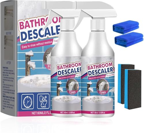 Badezimmer Entkalker Schaumreiniger Spray, hartnäckige Flecken Reiniger, Badezimmer Entkalker Spray, Leistungsstarkes Entkalkungsreinigungsmittel, Allzweckspül-Reinigungsschaum für Toilette, Badewanne