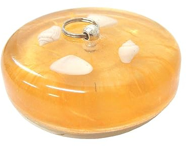 WORKING HOUSE (Baño / Tapones-Pomos-Perchas-Topes) TAPON BAÑERA Lavabo BIDE Fregadero Standard ACRILICO MOLUSCOS Conchas MARMOLIZADO Naranja