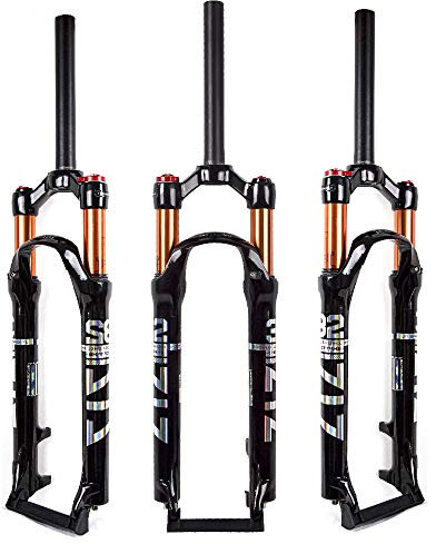 B Bolany MTB Fork Mountain Bike Suspension Fork，26/27.5/29 inch Air Mountain Bike Suspension Fork Suspension MTB Gas Fork 100mm Travel Straight/Tapered Tube Bicycle Front Fork (Manual, 29'')