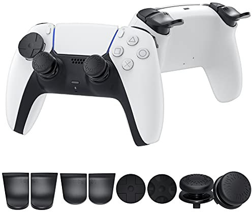 Accessories Kit Bundle for PS5 DualSense Controller, FASTSNAIL Thumb Grips Sticks Joystick + L2 R2 Trigger Extender+D-pad Button for Playstation 5 Controller, Anti-Slip Replacement Parts