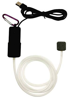 QeeHeng USB Aquarium Mini Air Pump Ultra-quiet fish tank Oxygen pump Small Fish tank Oxygen Generator with Air Stone and Silicone Tube，Black
