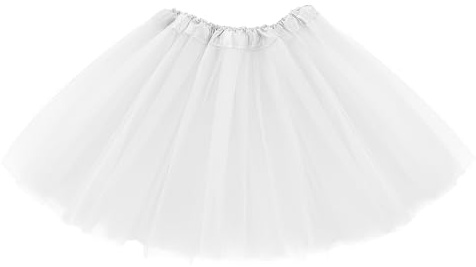 Molain Tutu 3 couches Top Tulle Jupe Ballet Paillettes Gaze Costume Fête de Noël Ballerine Danse Demi-jupe Vintage Bal Dress Up, Adulte Blanc, 30-40