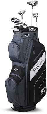 Callaway Golf REVA komplett golfset för kvinnor (höger, 8 delar (vanlig) vagnväska, svart)