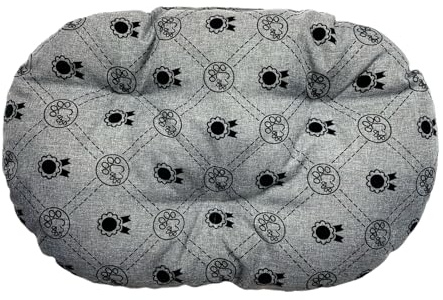 Cojín para perros, cojín para gatos, tamaño ovalado, 60 x 40 cm, color gris claro, cama para perros, cama para gatos, colchoneta para gatos, colchón para perros o gatos, lavable, ideal para cestas de