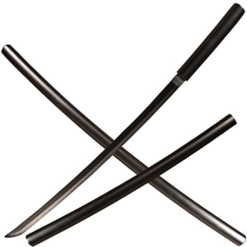 LQZJG Bambus Training Schwert Katana Praxis Schwert Black Sheath Black Blade Body Curved Style 39 Zoll, Rollenspiel, Sammeln, Geschenke geben