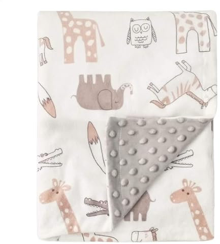 Barnfilt, barnfilt, varm lätt filt med prickfoder | plyschfilt, dubbelskikts överkast för sängkläder barnvagn, 9,3 x 70 cm