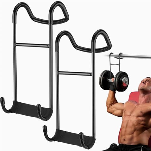 Dumbbell Spotter Hooks, 2 Pack Heavy Duty Dumbbell Rack, Dumb 220lbs Bell Storage Stand Holder, Barbell Attachment Arms, Weights Stand Holder For Home Gym Exercise(Black)