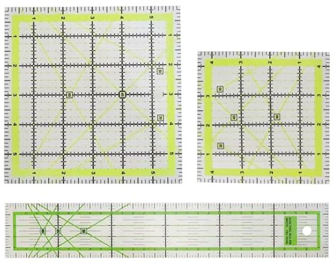 COACOM 3 Pezzi Righello da Cucito, Righello Sartoriale Acrilico, Accessori per Cucito Fai -da -Te, Strumenti di Cucito, Strumenti di Misurazione del Cucito.