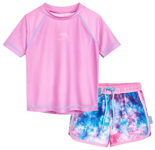 Playshoes Mädchen Zweiteiler Rash-Guard-Set, Batik Lila, 122-128