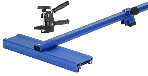 Manual Tile Cutter with Tungsten Carbide Scoring Wheel | 35.4 Precision T-Bar Cutter for Porcelain & Ceramic Tiles | Portable Design with Aluminum Ruler & Plier (Blue)