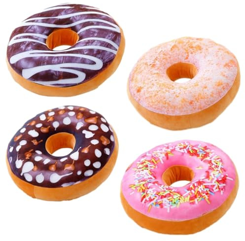 Kids donut - 3d dekorativ donut, mjuk plysch kude, bekväm Pp bomullsfyllning, kuddar plysch fyllda, memory foam kuddar för sittande | Sovrum Kontor Sittdyna Rest