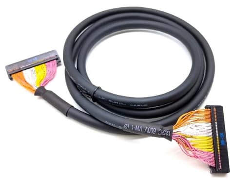 HfgeYT PLC Connection Cable 10 20 30 34 40 50 64 Core Pin IDC Terminal Block Multi-core Signal Shielding Wire FC-2.54 Connector(3Meter,IDC50-IDC50)